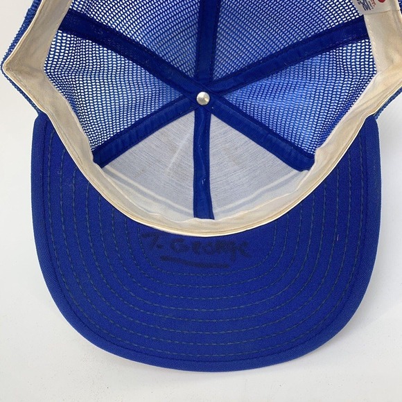 Vintage Kansas City Royals Mesh Back Trucker Snapback Hat Superstripe Large USA - Picture 9 of 15